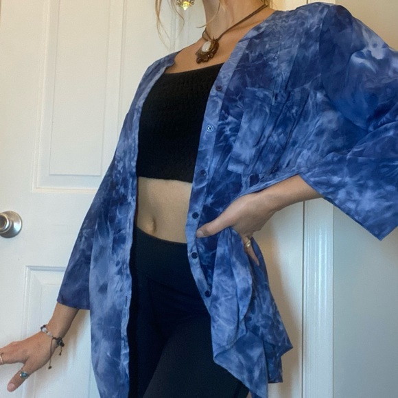 Blue dyed button down - Picture 3 of 3